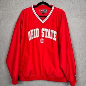 VTG Ohio State University Buckeyes Jacket Mens XL Red OSU NCAA Football Pullover